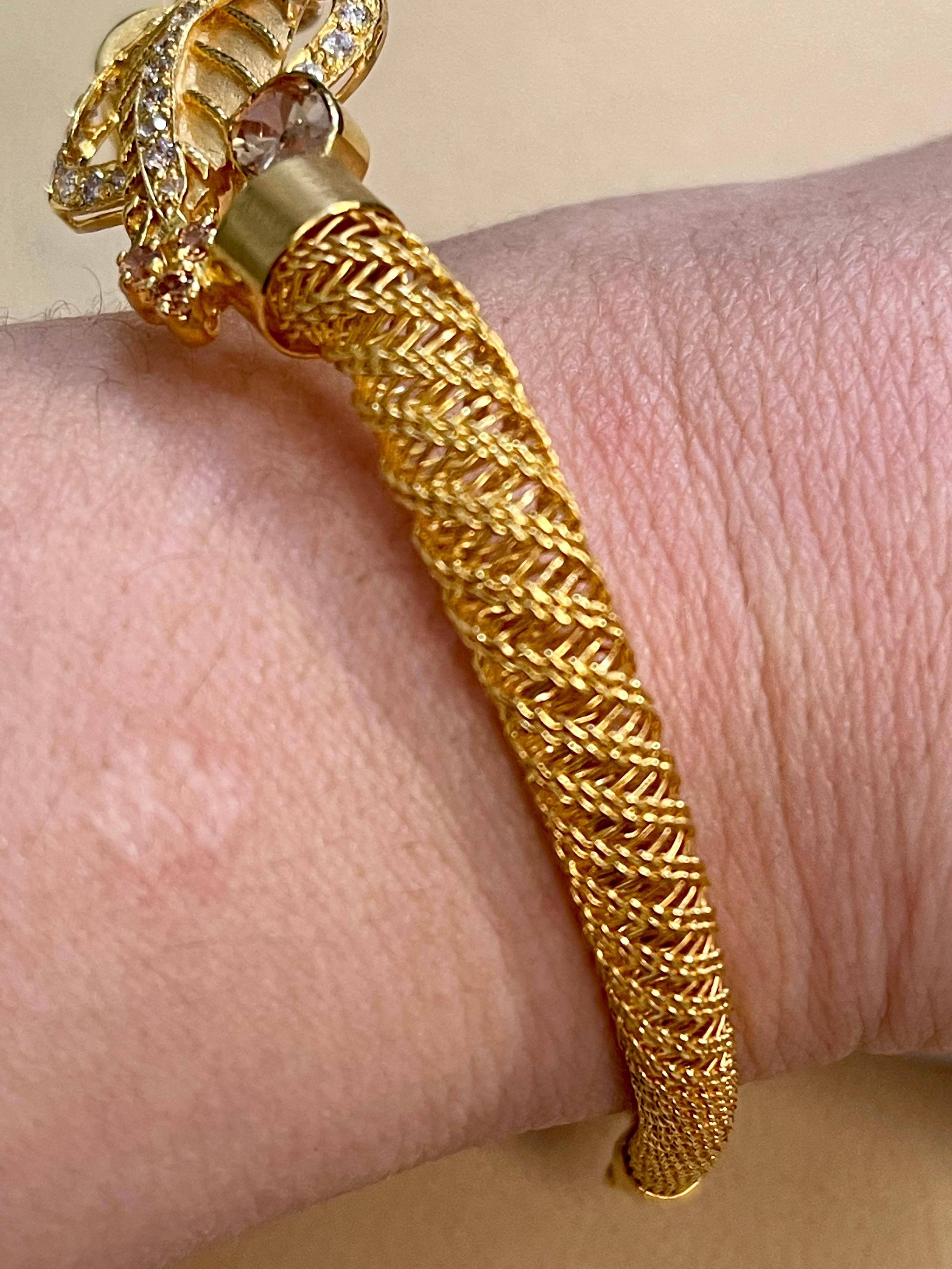 Yellow Sapphire and Diamond Bangle or Bracelet in 22 Karat Yellow Gold 20.8 Gram 10
