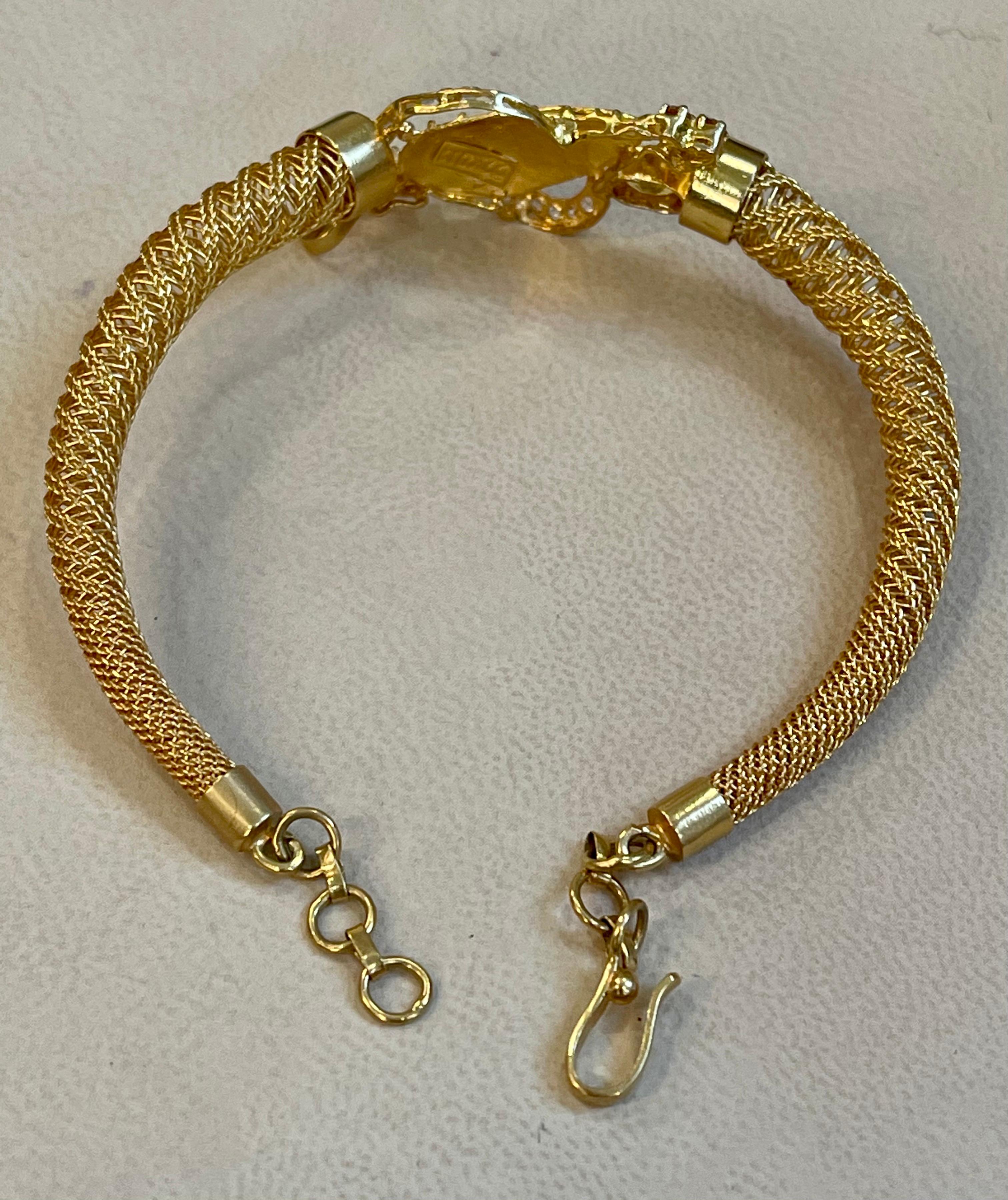 Women's Yellow Sapphire and Diamond Bangle or Bracelet in 22 Karat Yellow Gold 20.8 Gram