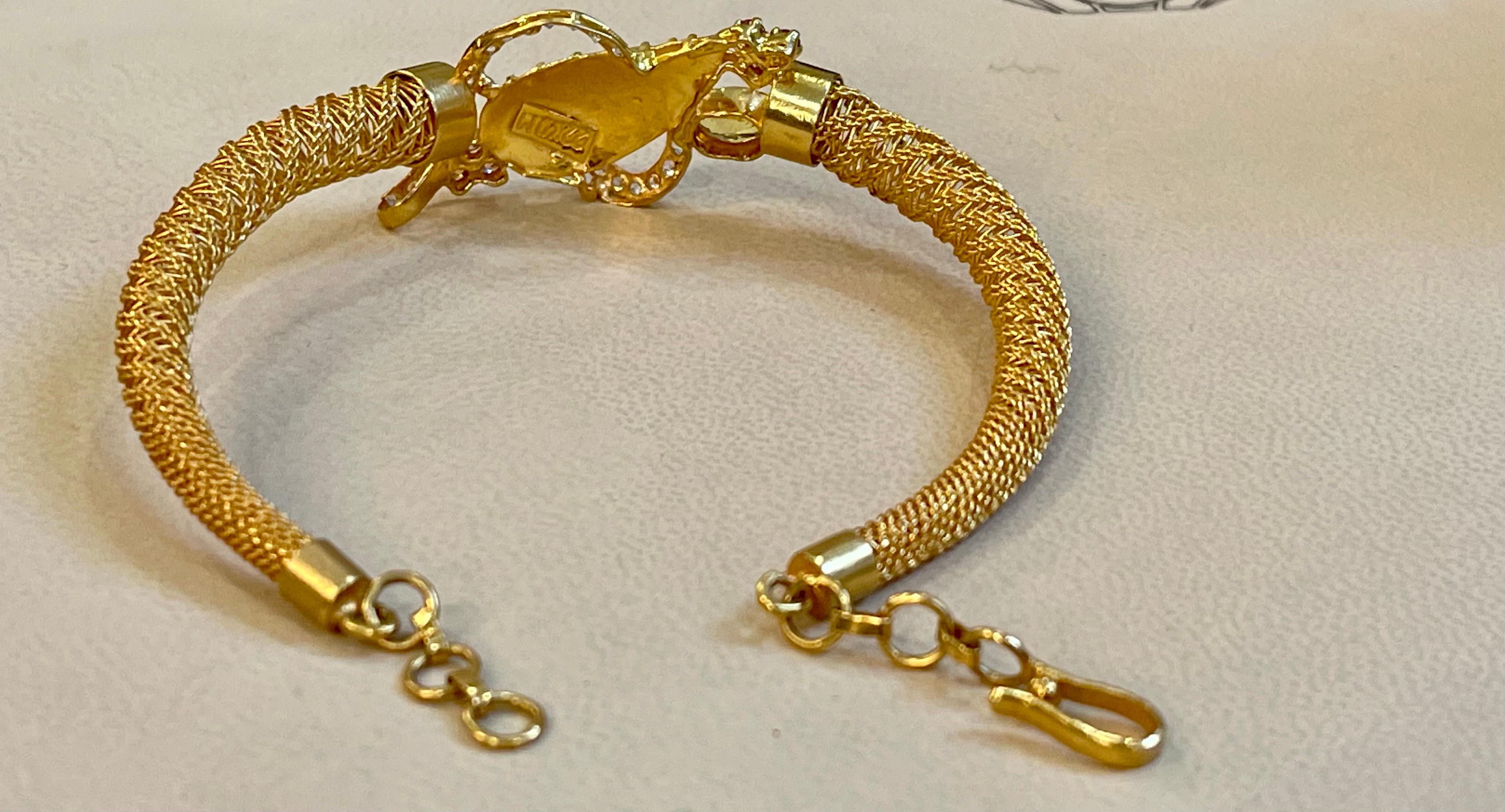 Yellow Sapphire and Diamond Bangle or Bracelet in 22 Karat Yellow Gold 20.8 Gram 1