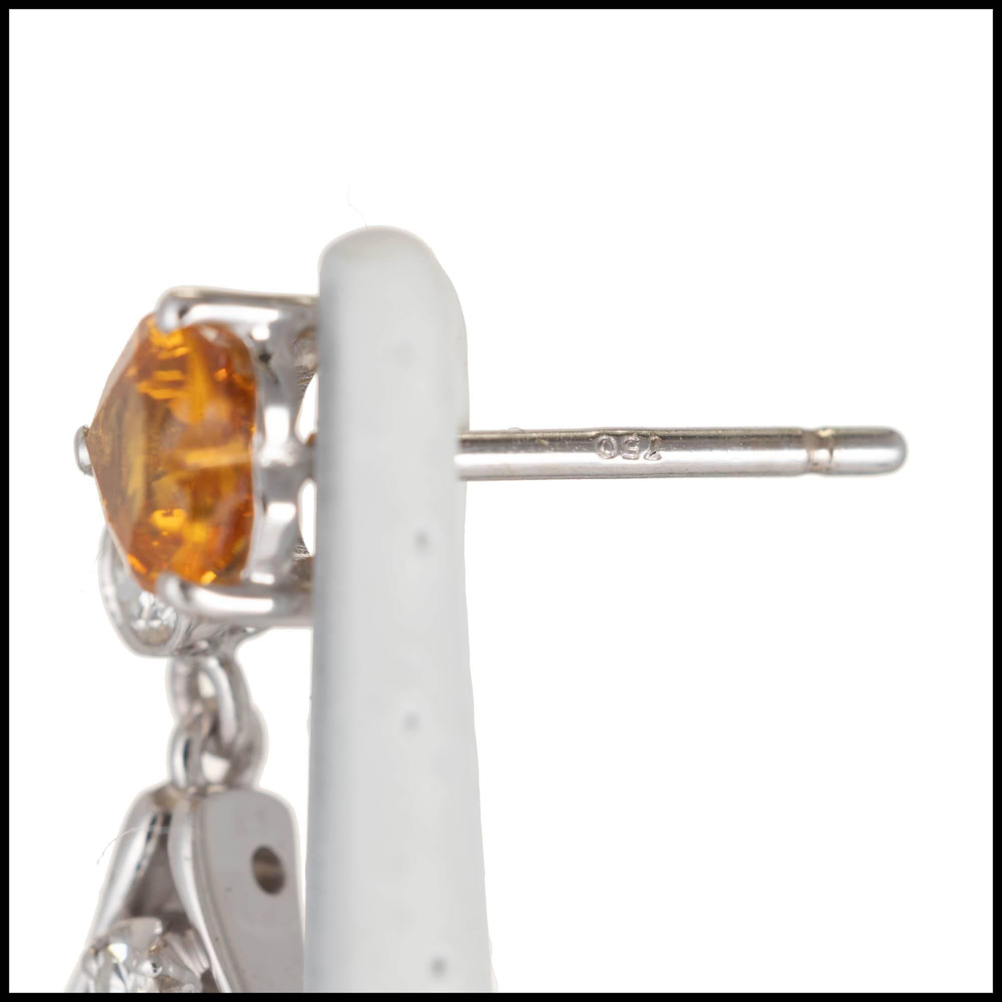 1,53 Karat Gelbgold-Ohrringe in Herzform mit Saphiren und Diamanten im Zustand „Gut“ im Angebot in Stamford, CT
