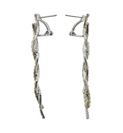 Yellow Sapphire Diamond Gold Earrings