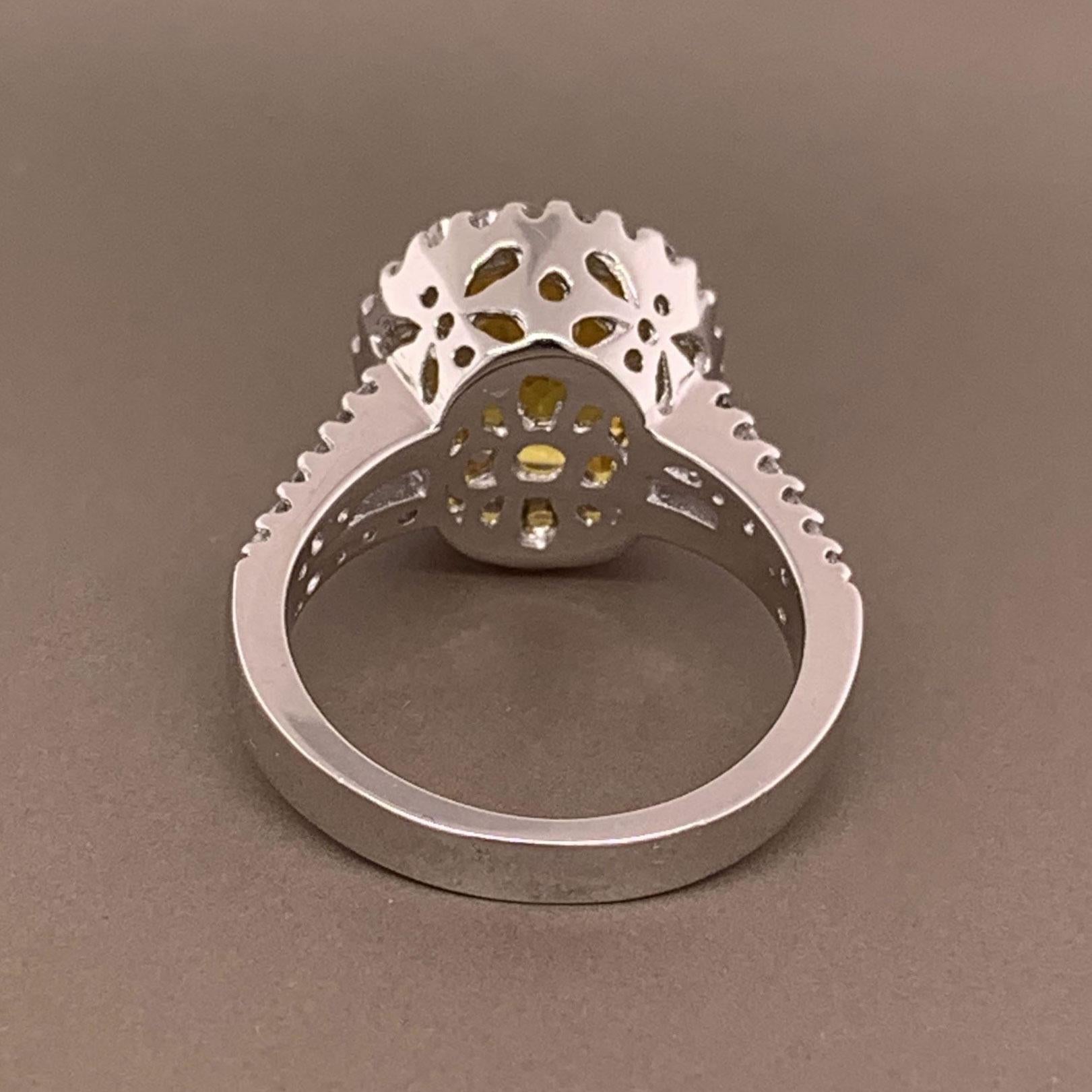 Women's Yellow Sapphire Diamond Gold Ring