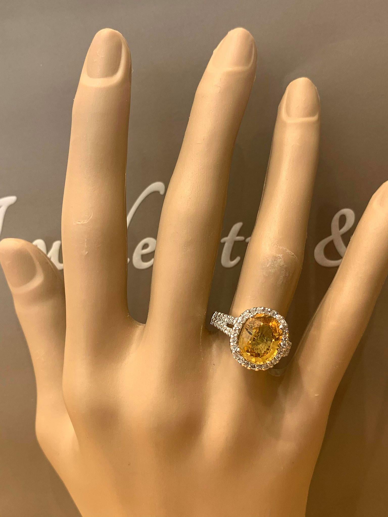 Yellow Sapphire Diamond Gold Ring 3