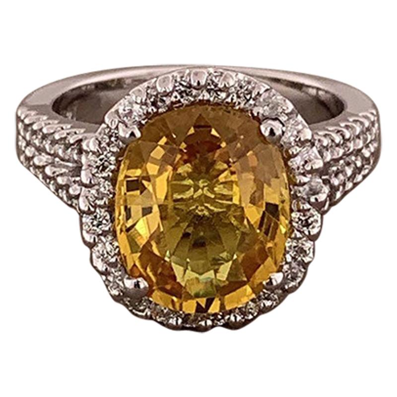 Yellow Sapphire Diamond Gold Ring