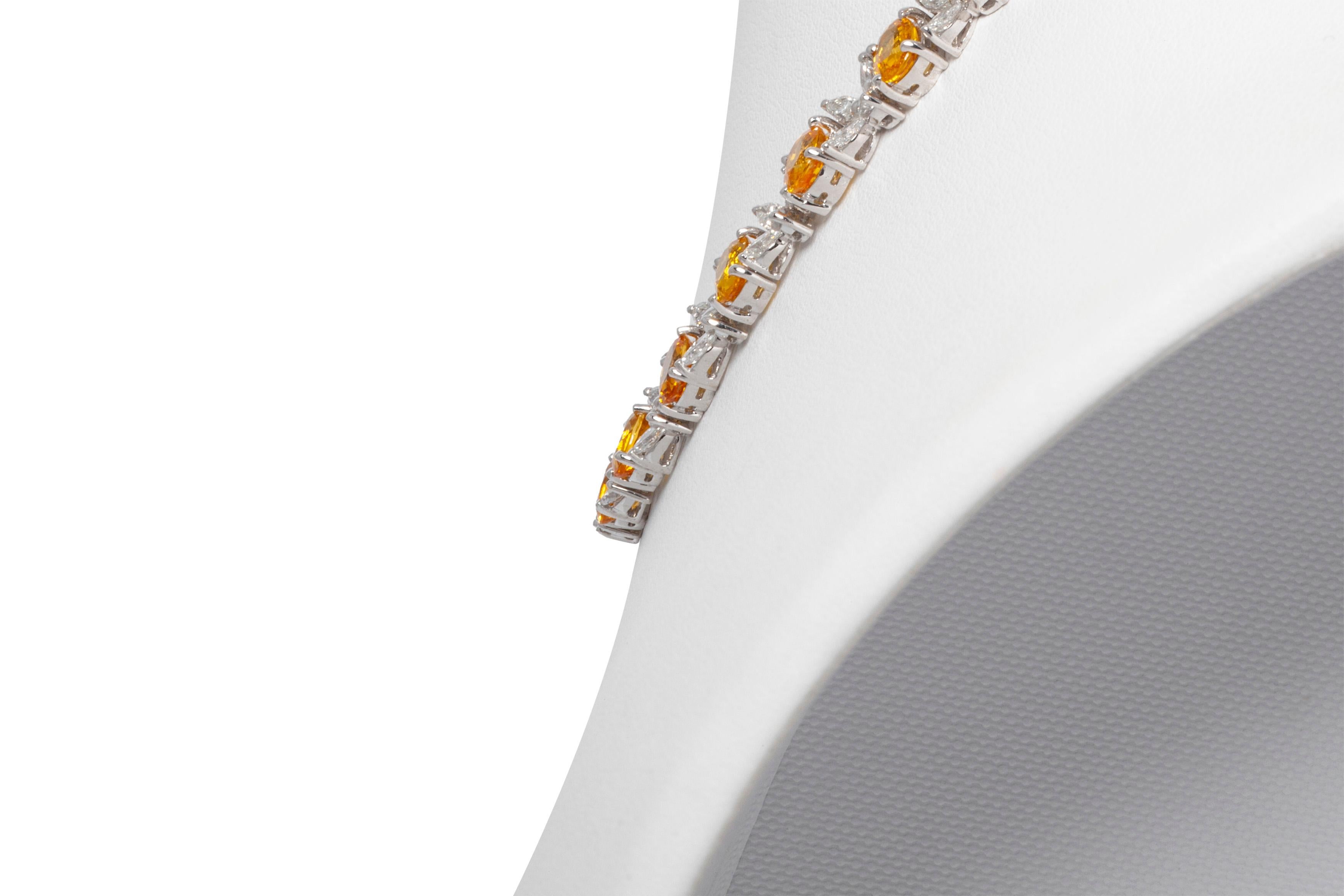 yellow sapphire tennis necklace