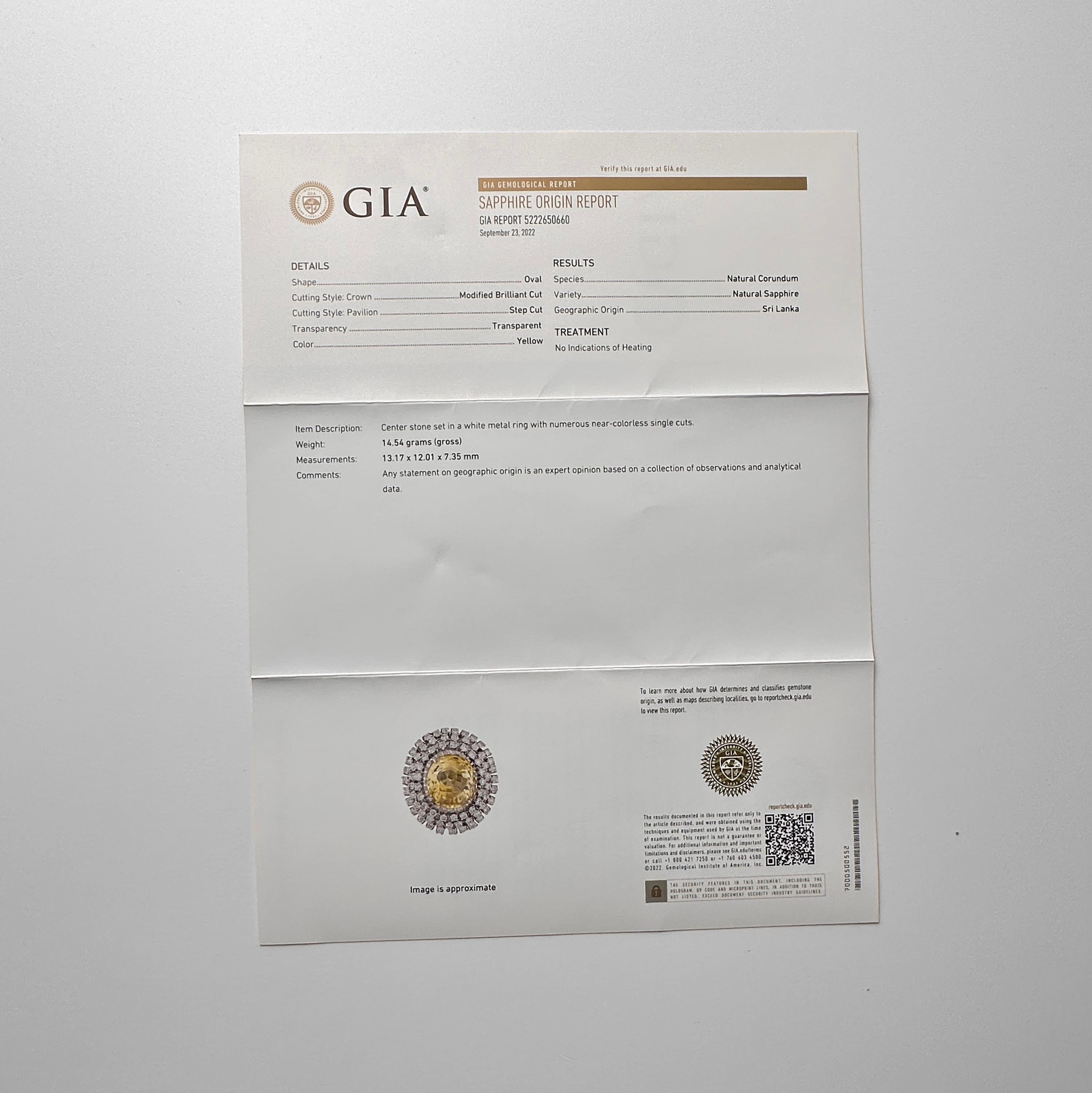 Yellow Sapphire & Diamond Ring Retro GIA Certified No-Heat 12.5 Carats For Sale 2
