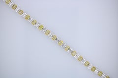 Yellow Sapphire and Diamond Tennis Bracelet