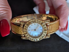 Yellow Sapphire Diamond Wristwatch in 18k 750 Yellow Gold Vintage Hemmerle