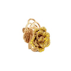 Orecchini a bottone con zaffiro giallo in oro giallo 14kt, La Vie En Rose di Renu Oberoi