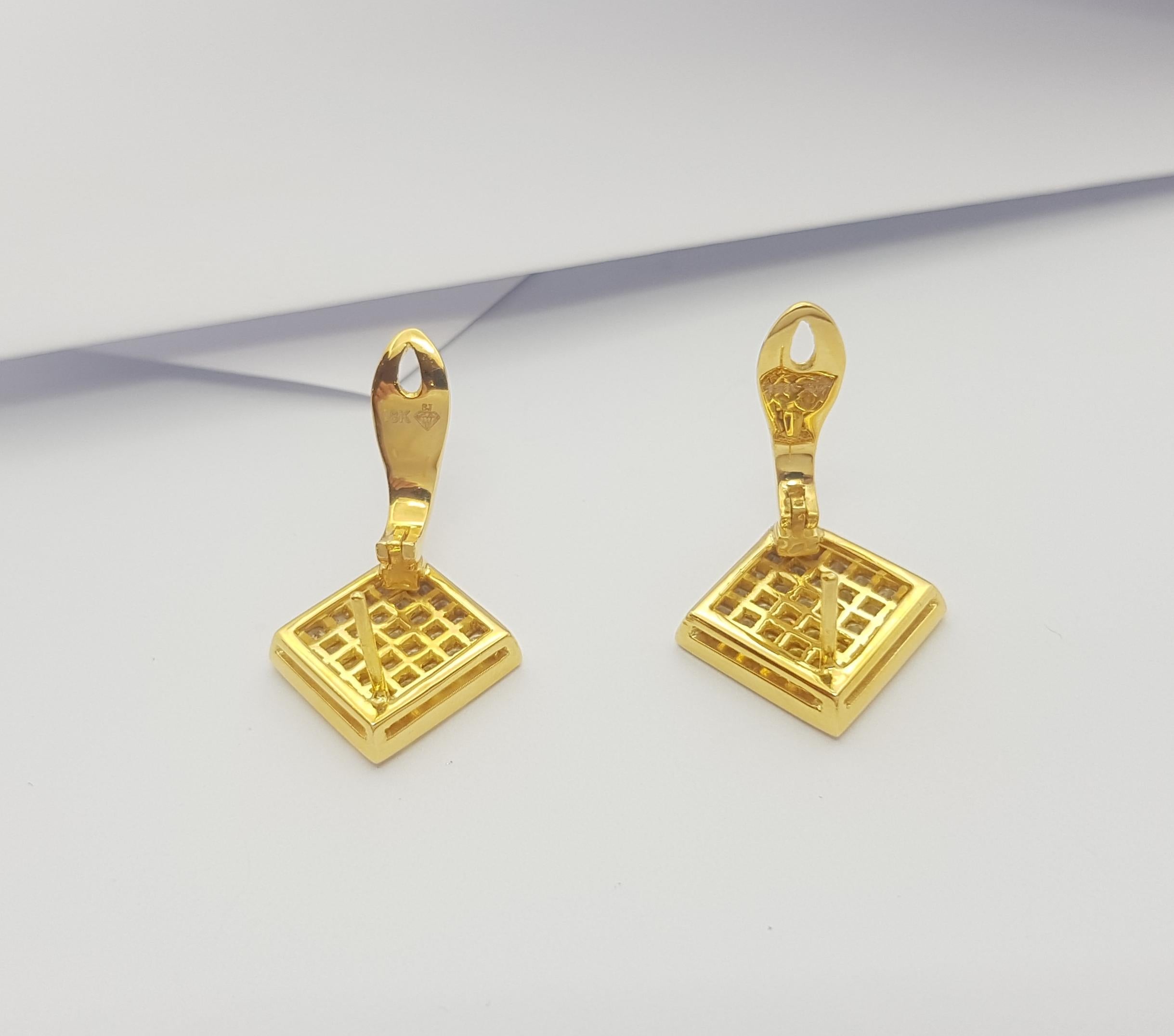 Yellow Sapphire Earrings Set in 18k Gold Settings For Sale 2