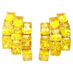Ohrringe mit gelben Saphiren in 18 Karat Gold gefasst
