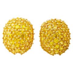 Yellow Sapphire Earrings set in 18K Gold Settings