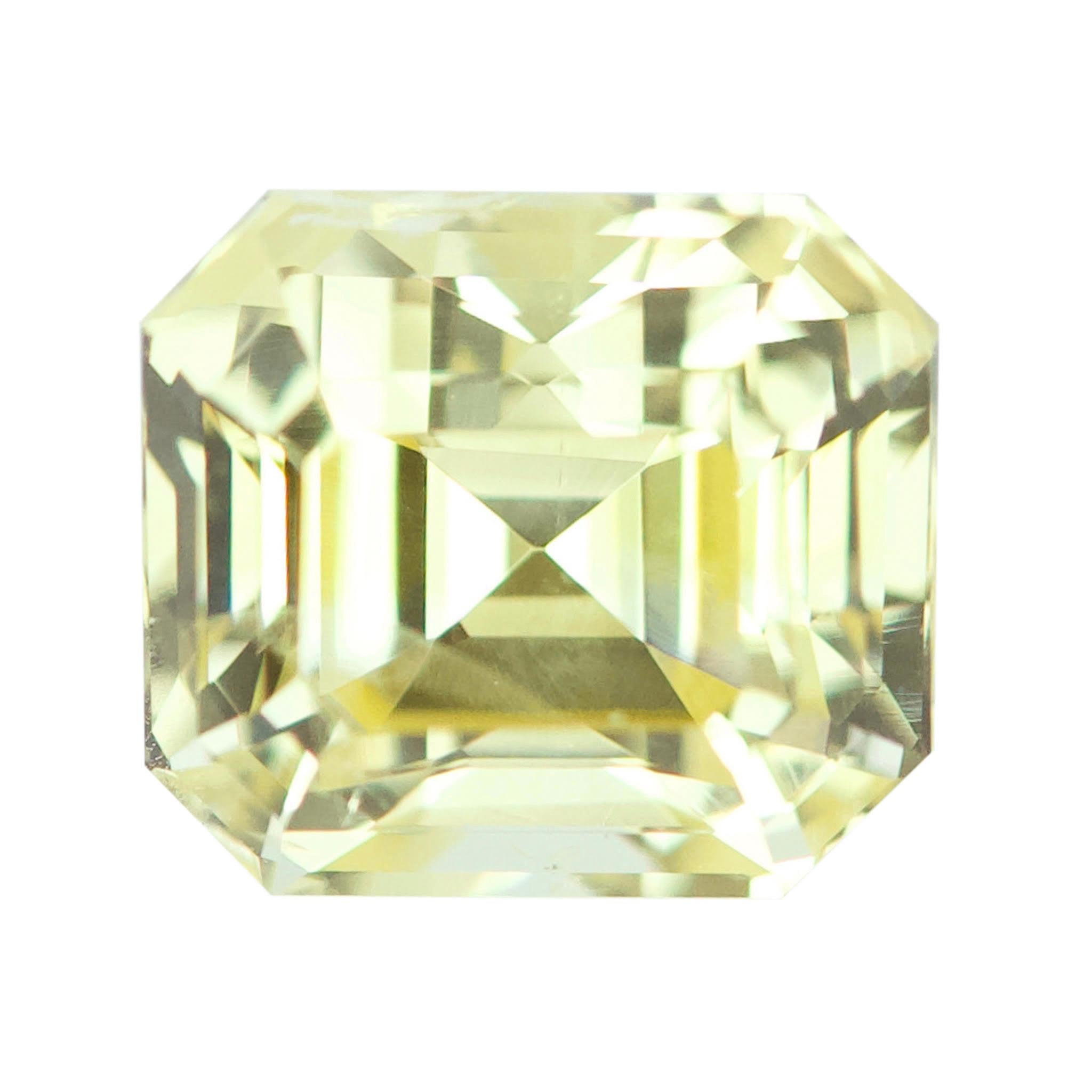 Leave a lasting impression with a fabulous custom made jewel using this large 2.64 carat skilfully emerald cut yellow sapphire as the centrepiece stone or accompanied by some diamond side highlight stones. With a pedigree birthplace in Sri Lanka