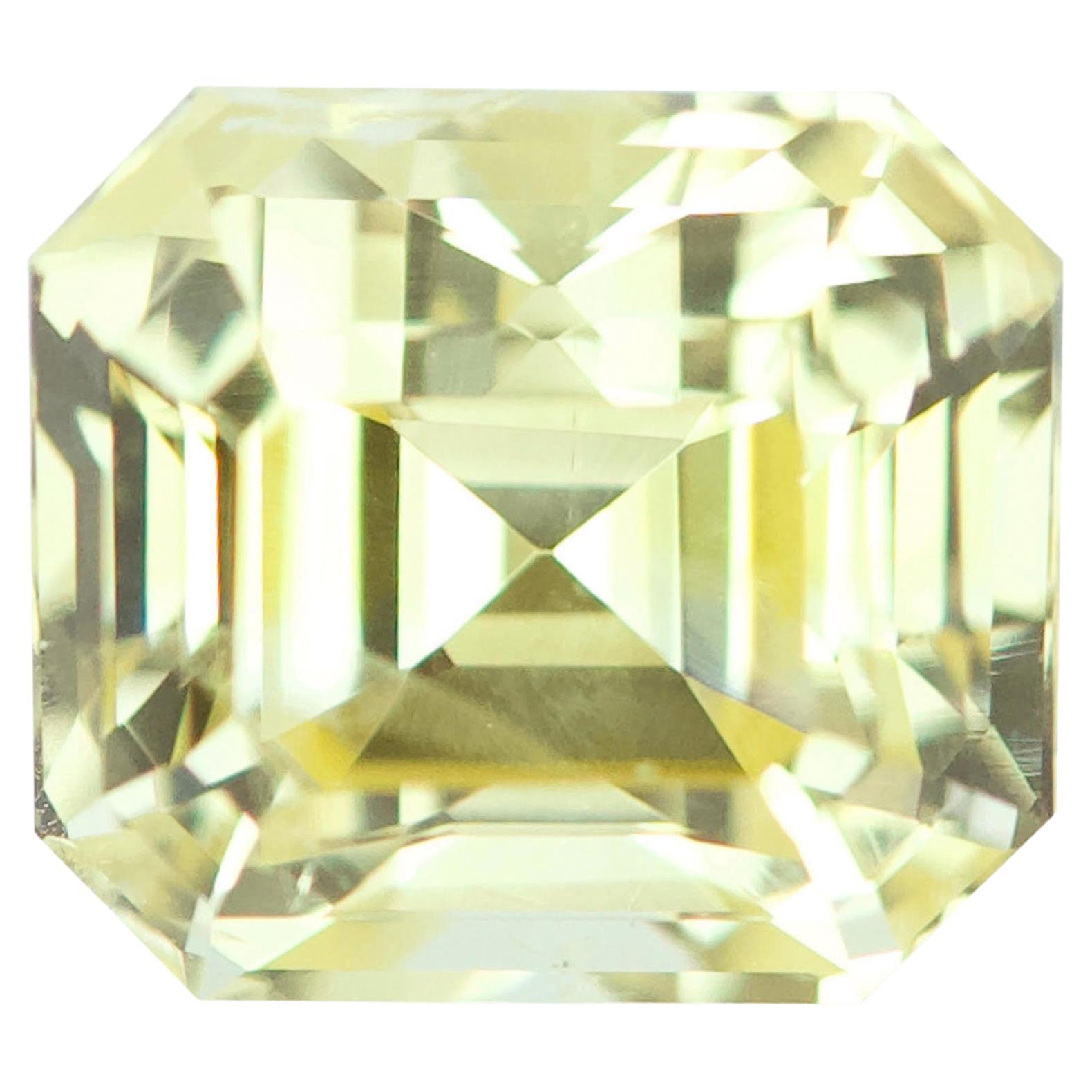 Yellow Sapphire 2.64 Ct Emerald Cut Natural Unheated, Loose Gemstone For Sale