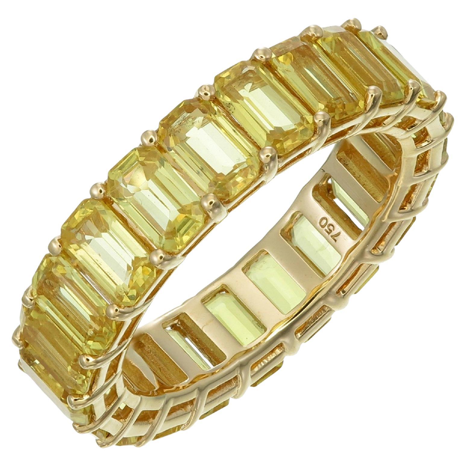 Yellow Sapphire eternity band 18kt gold For Sale