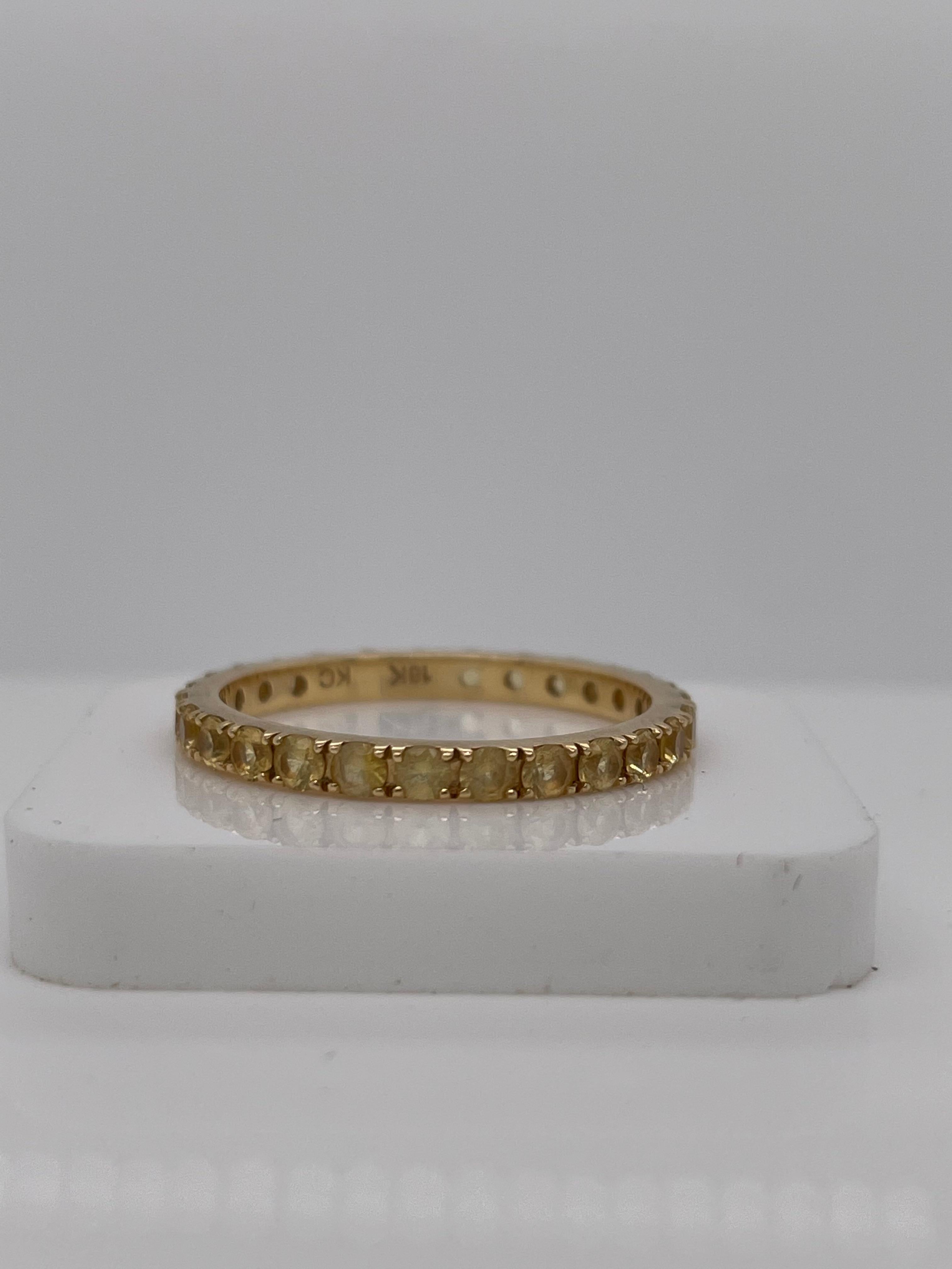 Yellow Sapphire Eternity Band In Excellent Condition For Sale In Dallas, TX