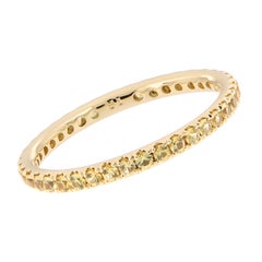 18 Karat Yellow Gold and 1.20 Cttw Yellow Sapphire Eternity Band Ring