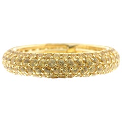 Eternity-Ring, 21. Jahrhundert, 18 Karat Gold, gelber Saphir