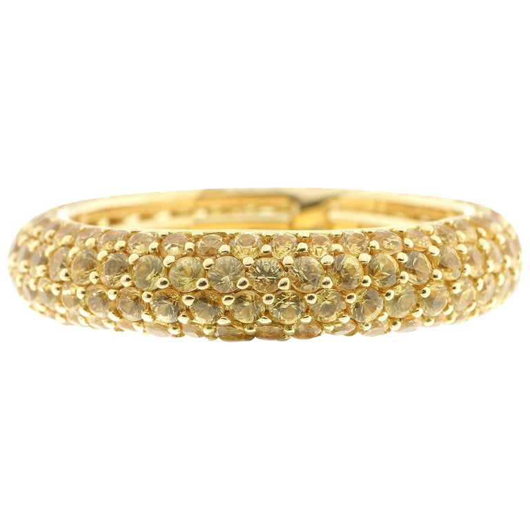 21st Century 18 Karat Gold Yellow Sapphire Eternity Ring For Sale