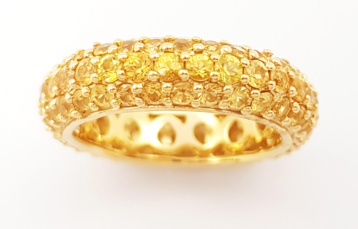Yellow Sapphire Eternity Ring set in 18K Gold Settings For Sale 5