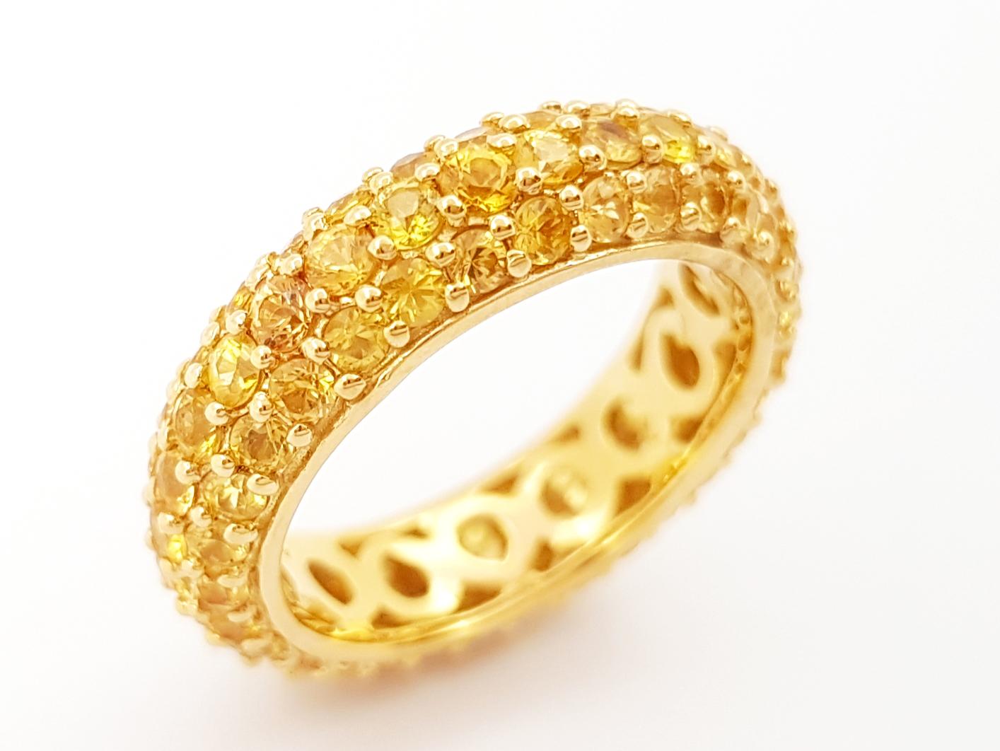 Yellow Sapphire Eternity Ring set in 18K Gold Settings For Sale 6