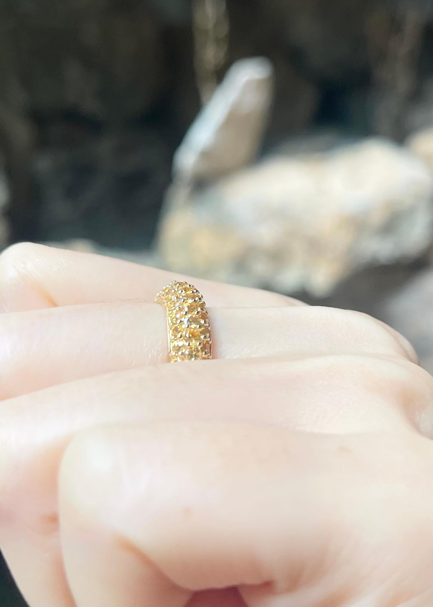 Yellow Sapphire Eternity Ring set in 18K Gold Settings For Sale 1