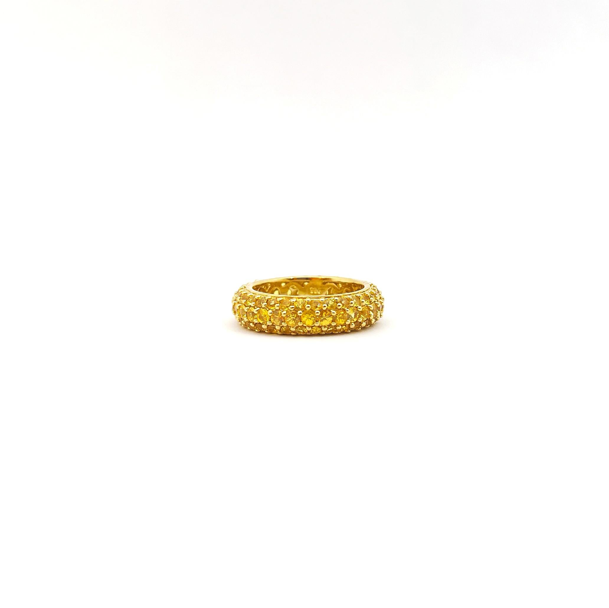 Yellow Sapphire Eternity Ring set in 18K Gold Settings For Sale 2