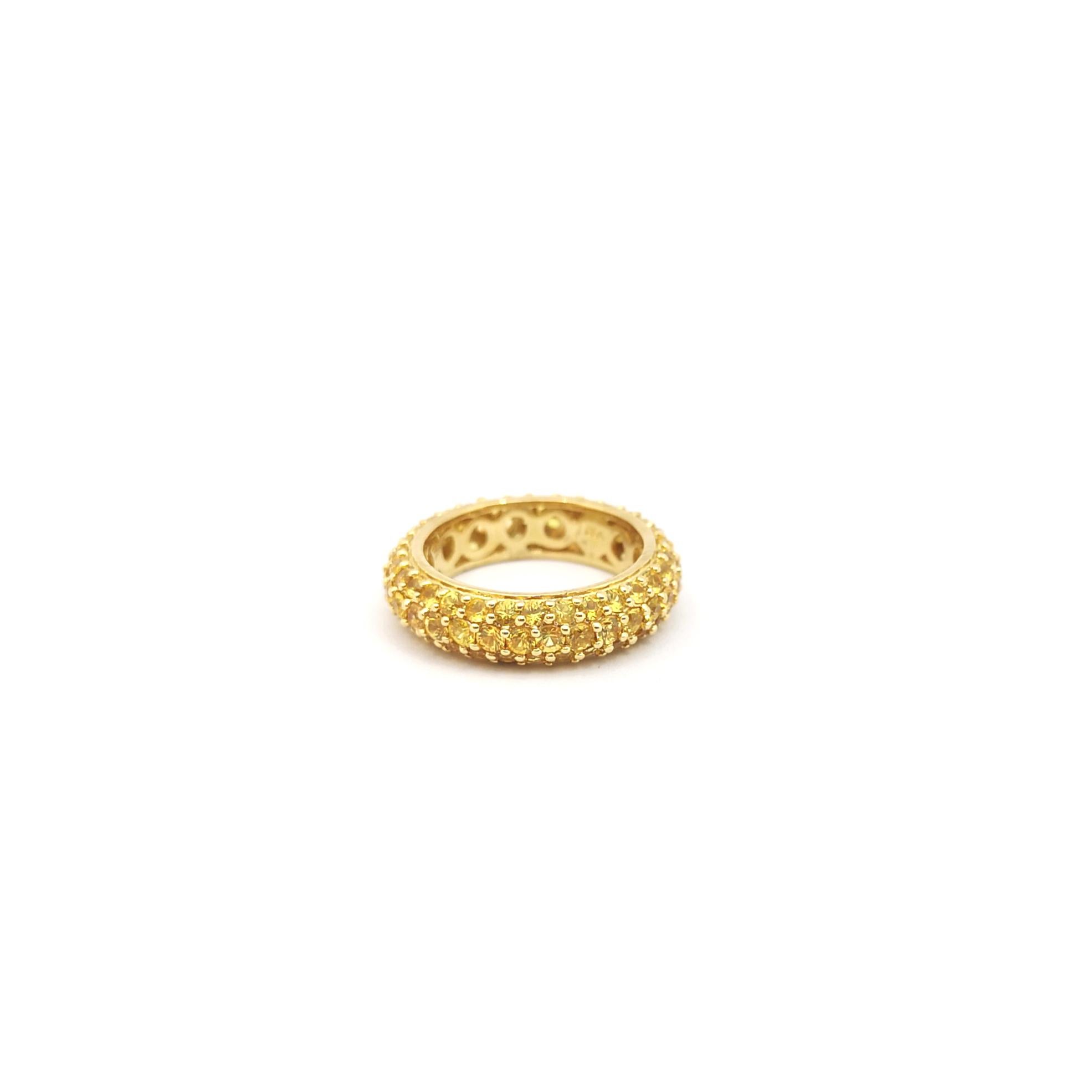 Yellow Sapphire Eternity Ring set in 18K Gold Settings For Sale 3