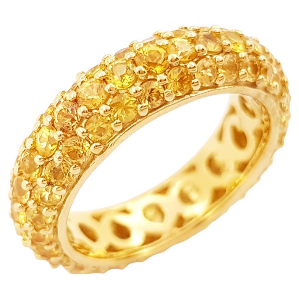 Yellow Sapphire Eternity Ring set in 18K Gold Settings