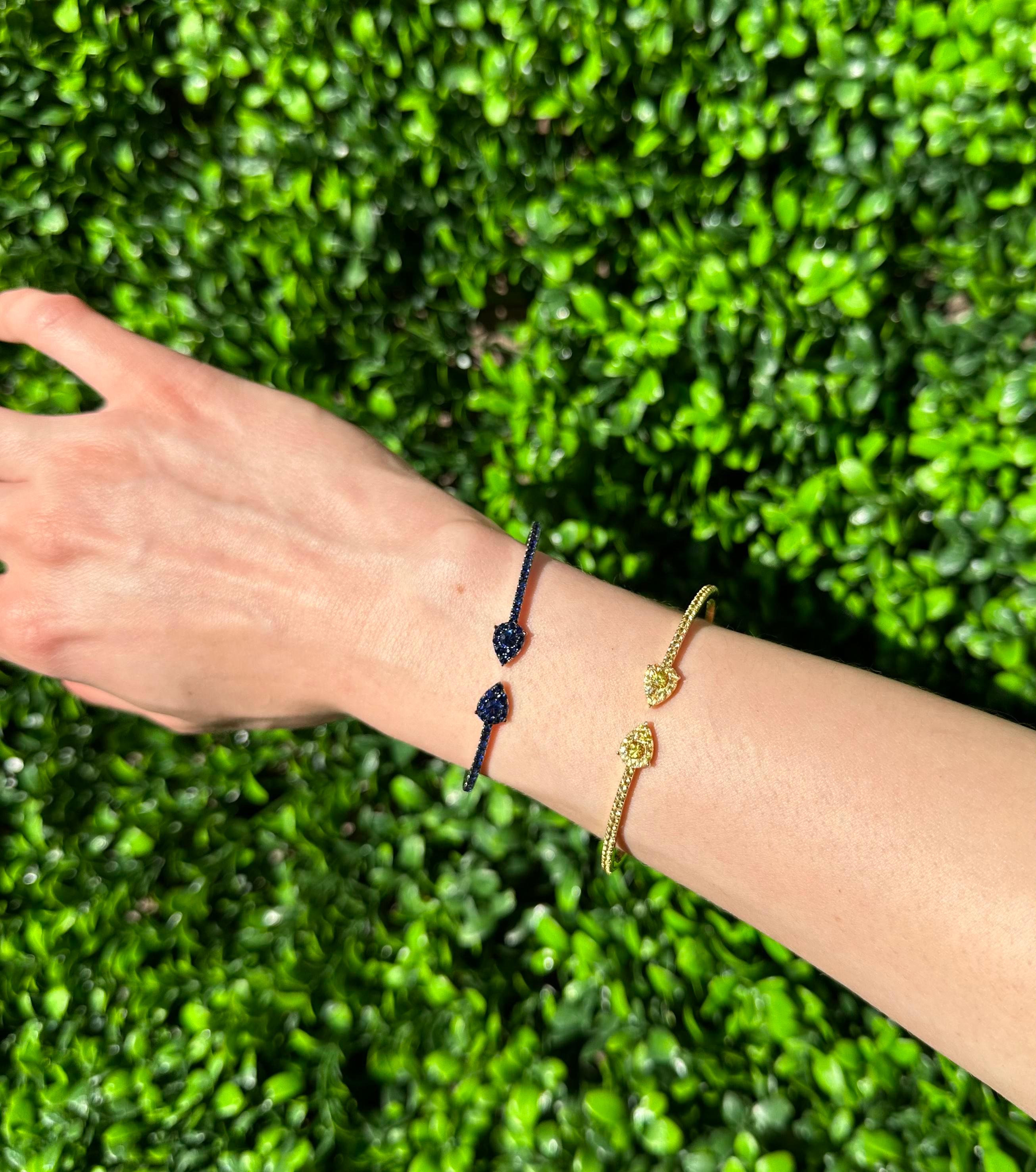 Bracelet souple en saphir jaune Unisexe en vente