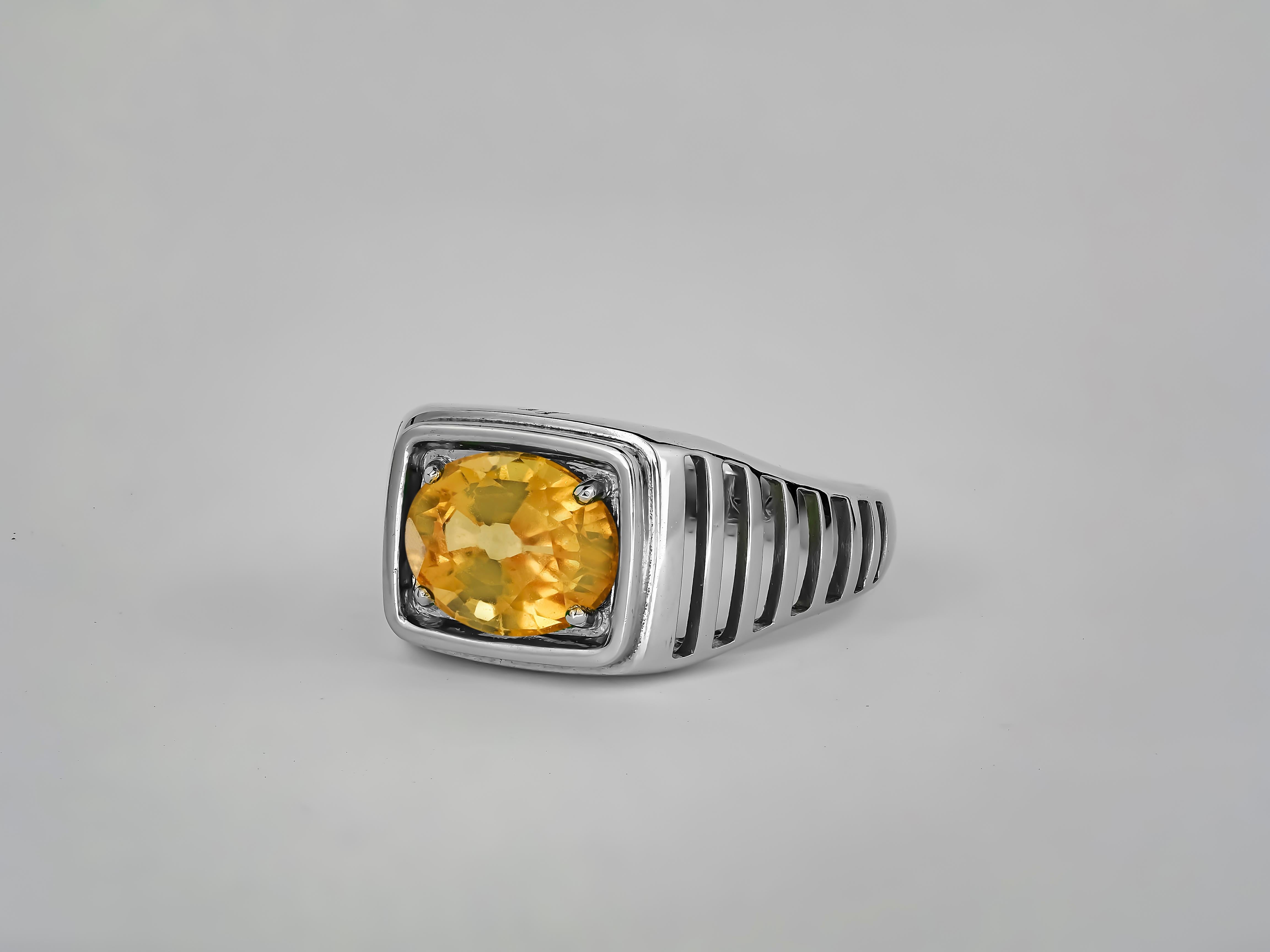For Sale:  Yellow sapphire gold ring. 3
