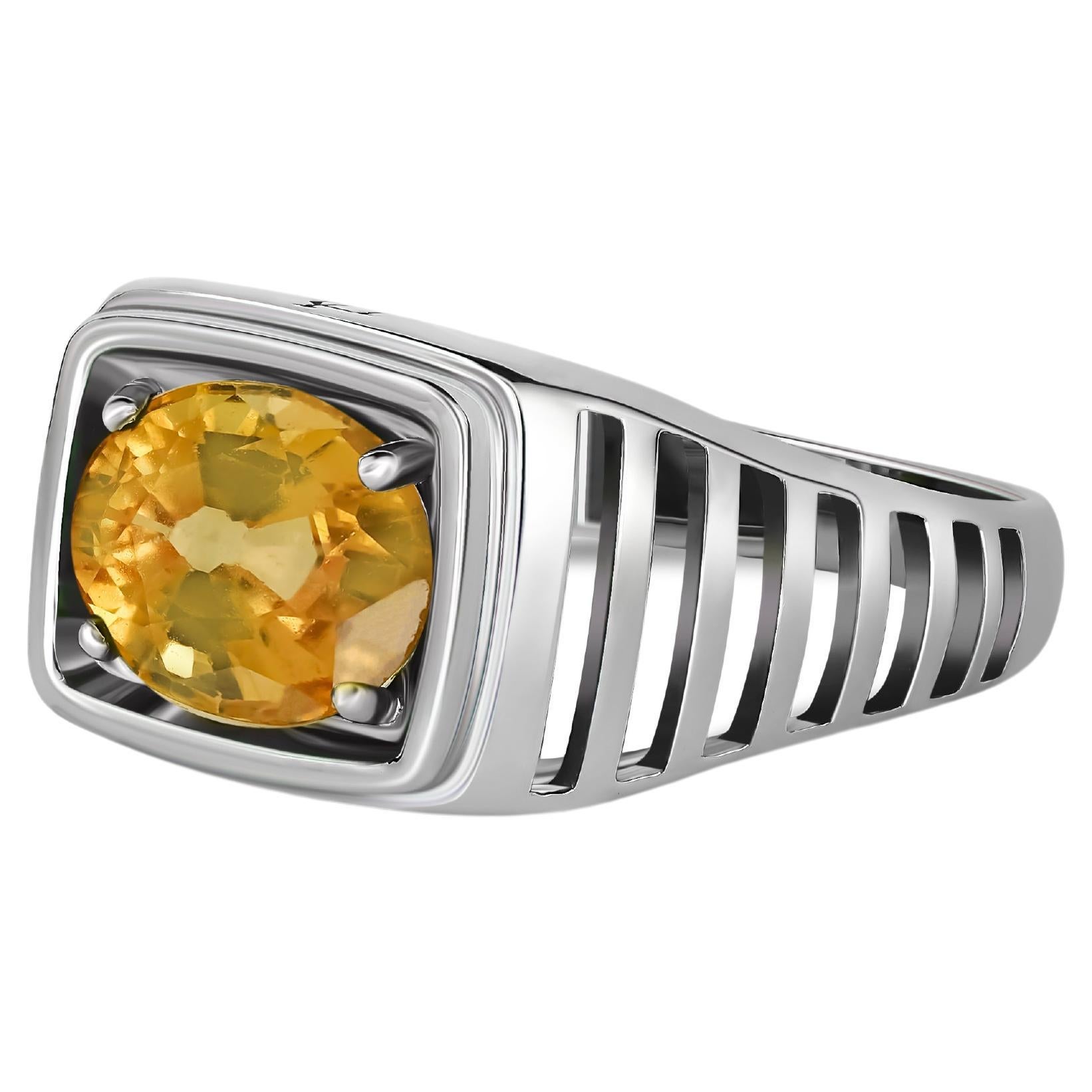 Yellow sapphire gold ring.