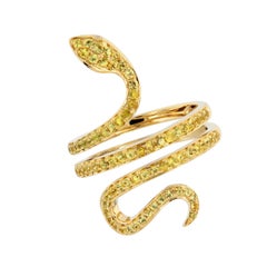 Yellow Sapphire Gold Serpent Ring