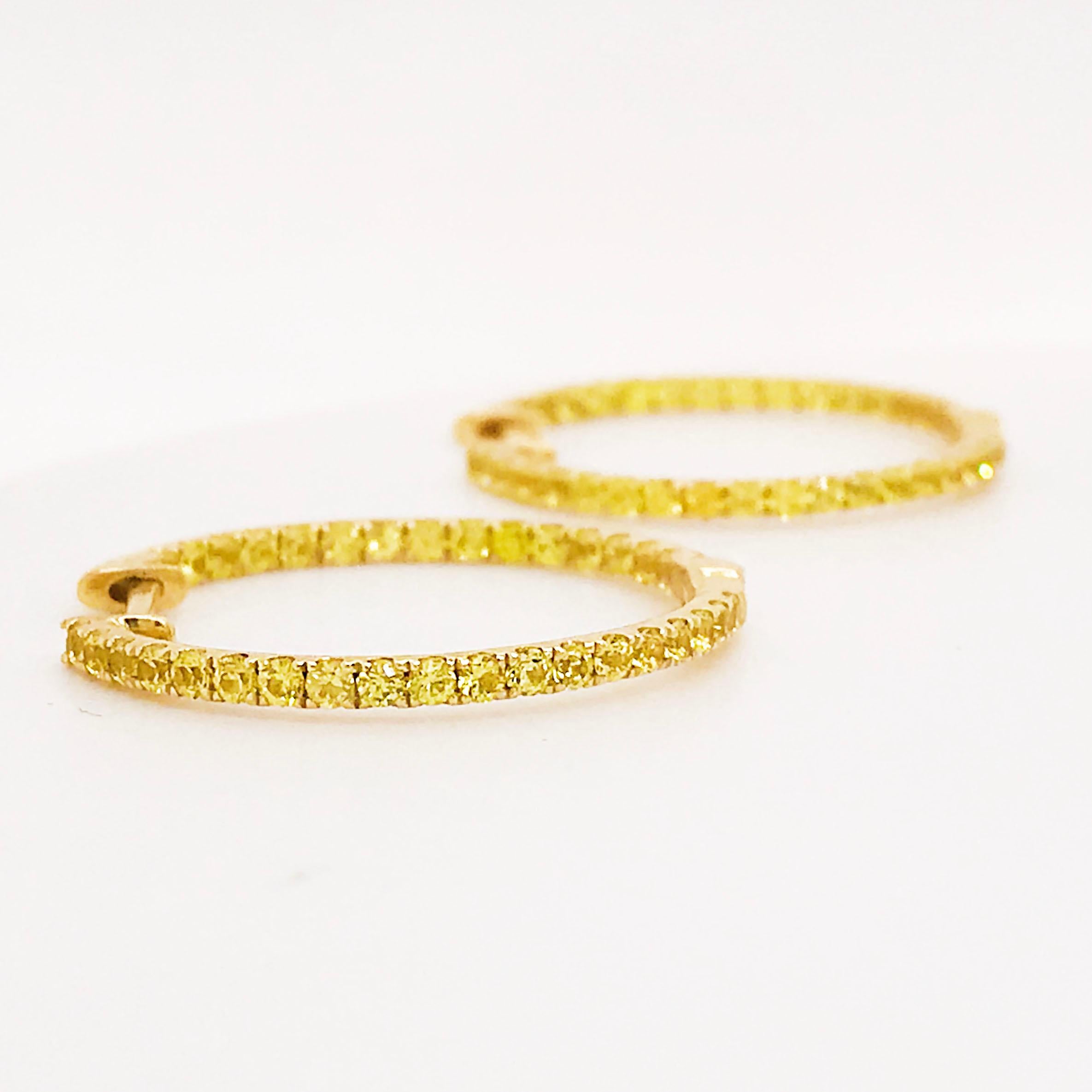 yellow sapphire hoop earrings