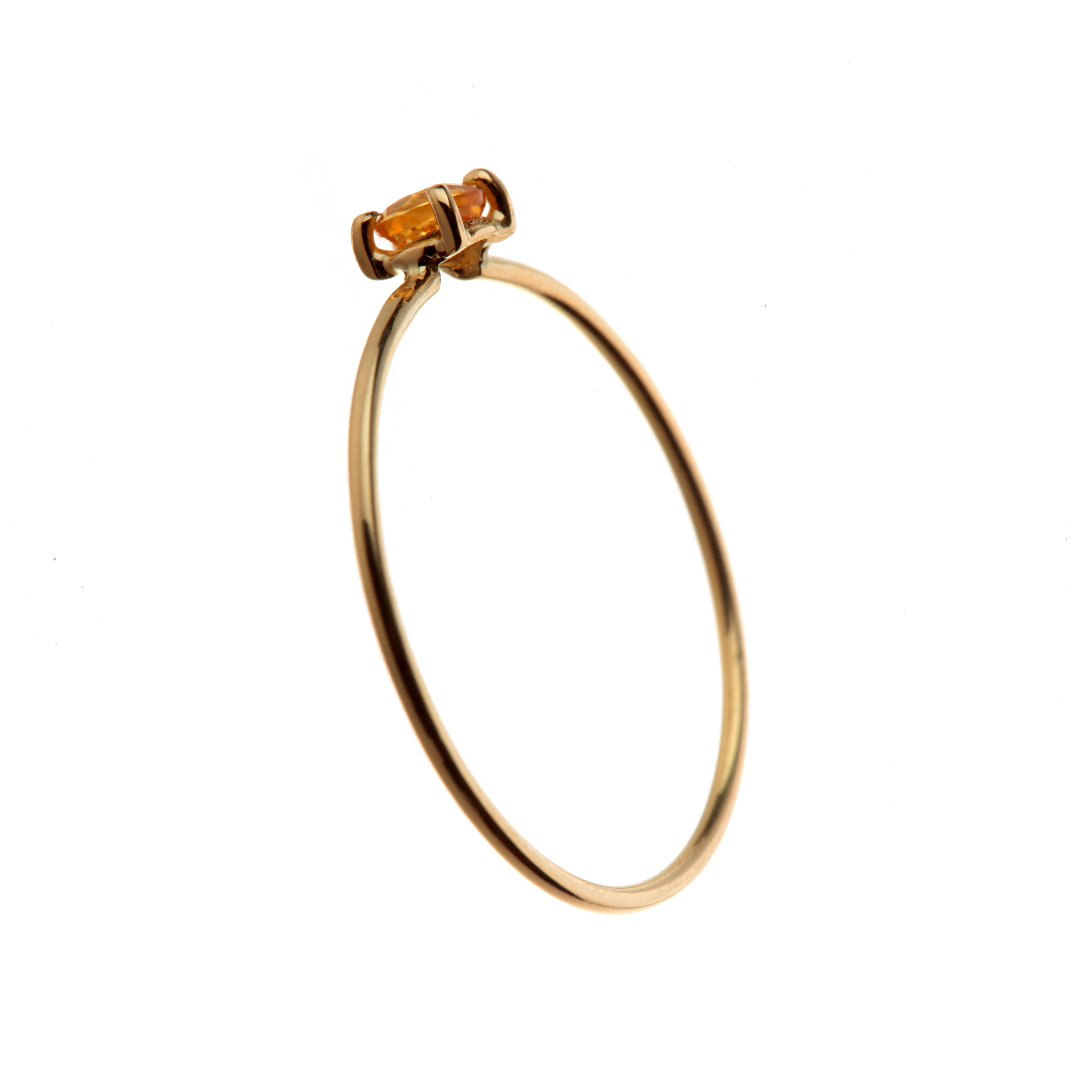 Yellow Sapphire Intini Jewels 18 Karat Gold Band Handmade Delicate Modern Ring In New Condition For Sale In Milano, IT