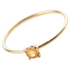 Yellow Sapphire Intini Jewels 18 Karat Gold Band Handmade Delicate Modern Ring