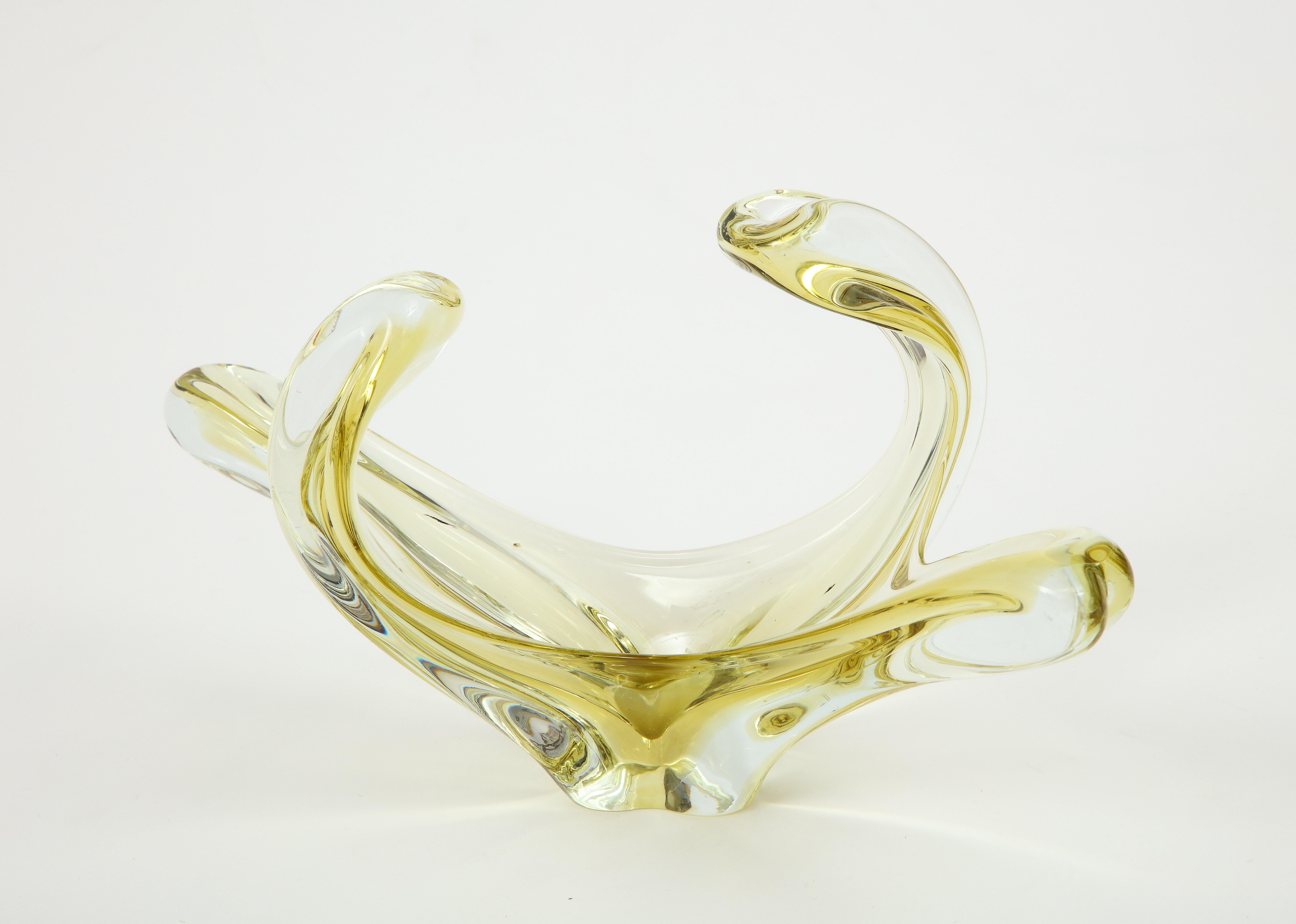 Mid-Century Modern Yellow Sapphire Murano Glass Splash Vessel