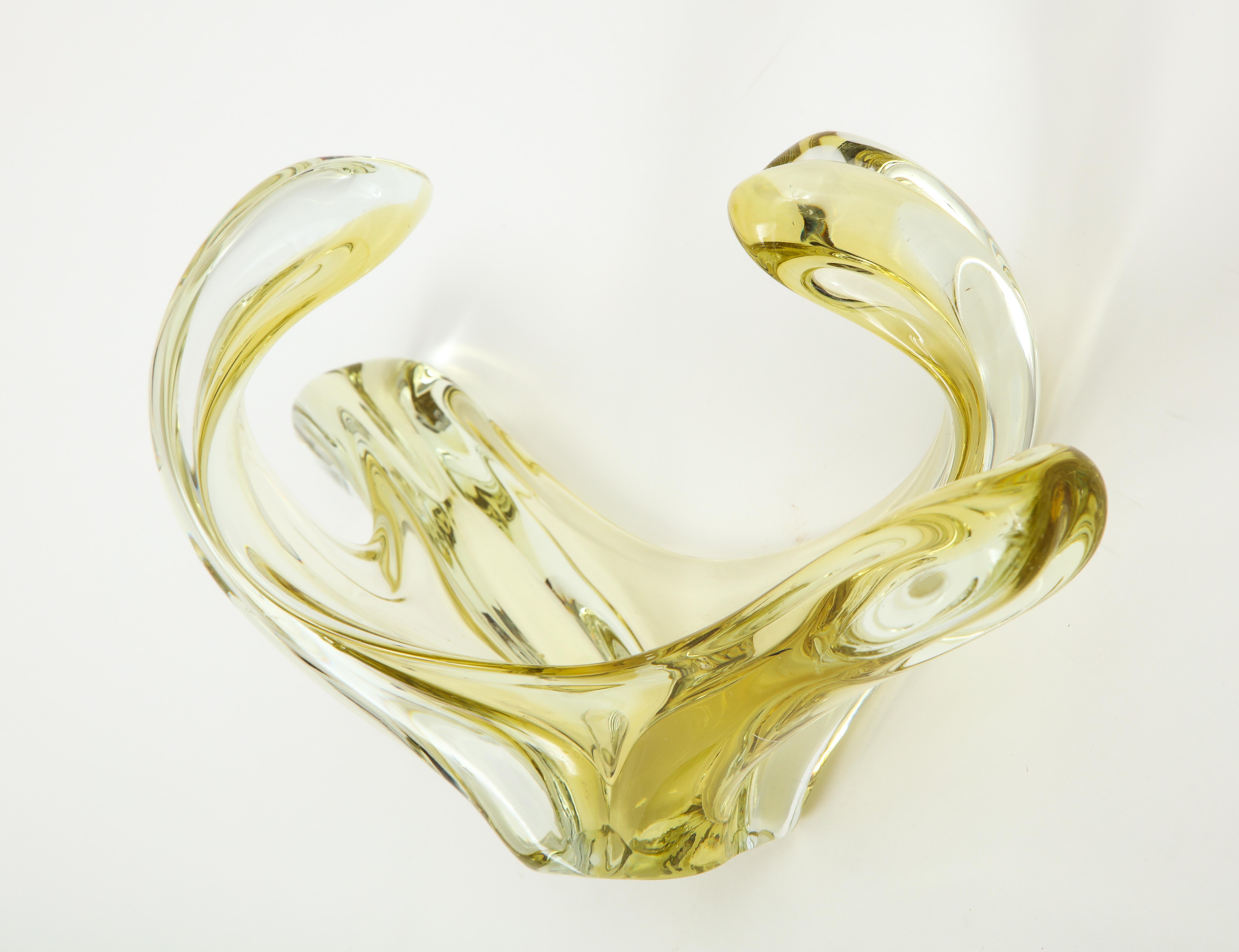 Italian Yellow Sapphire Murano Glass Splash Vessel
