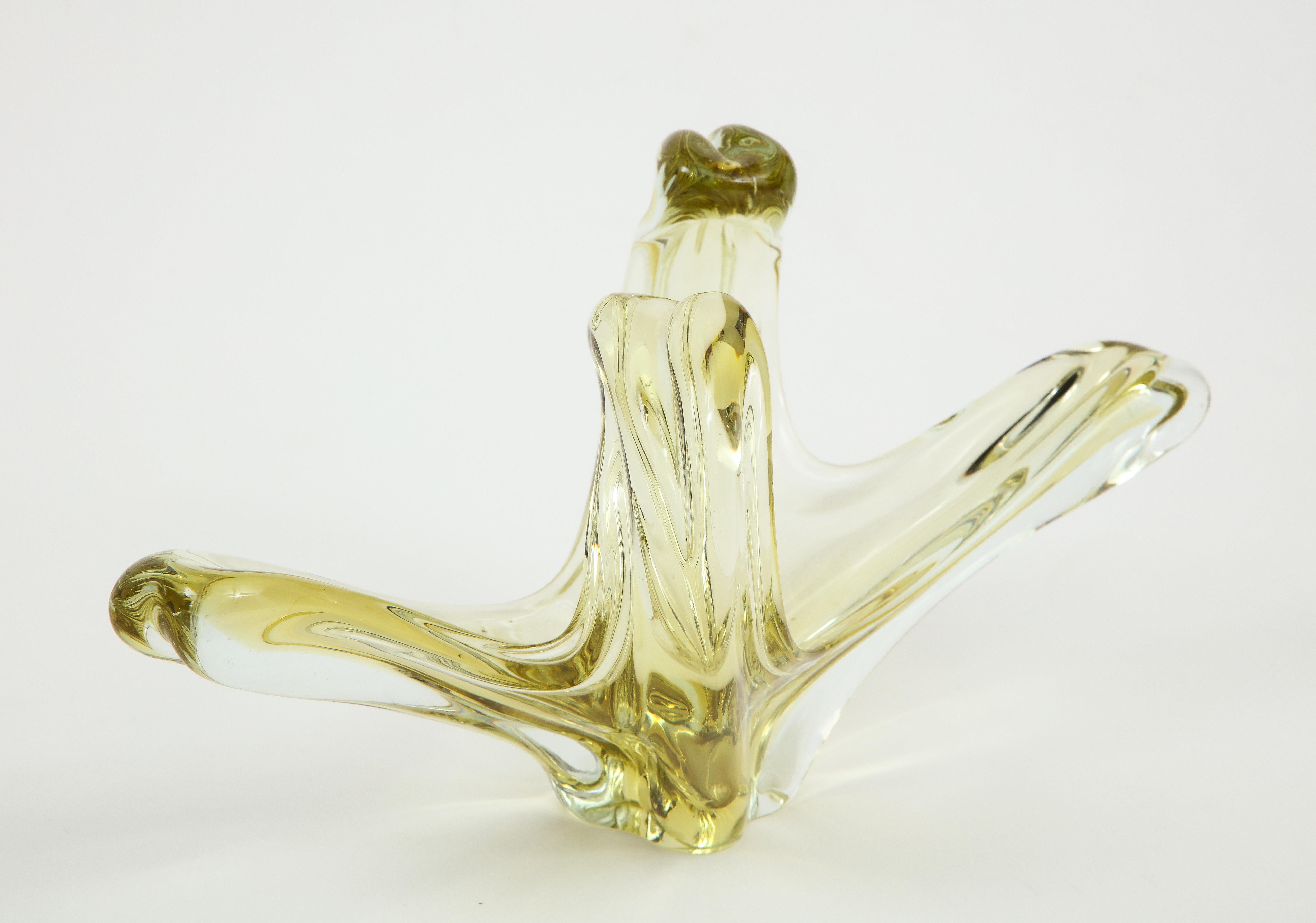 Hand-Crafted Yellow Sapphire Murano Glass Splash Vessel