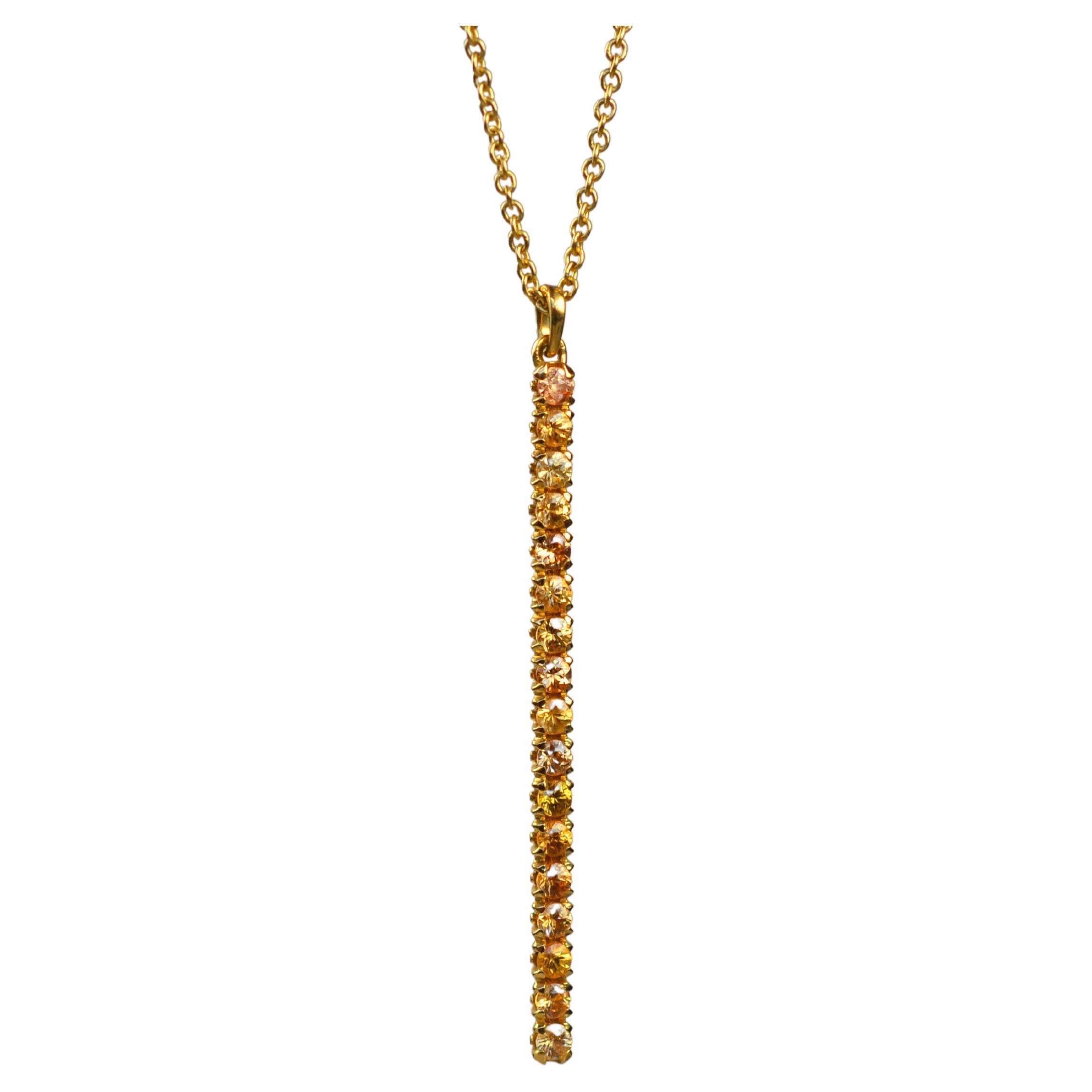 Yellow Sapphire Pendant in 18 Karat Yellow Gold For Sale