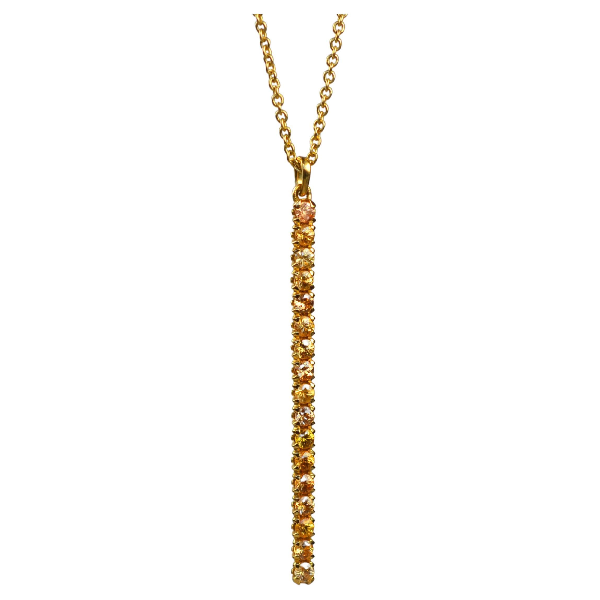 Yellow Sapphire Pendant in 18 Karat Yellow Gold