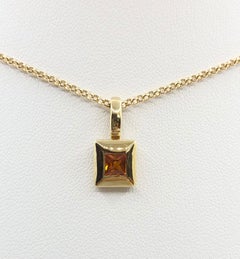 Yellow Sapphire Pendant Set in 18 Karat Gold Settings