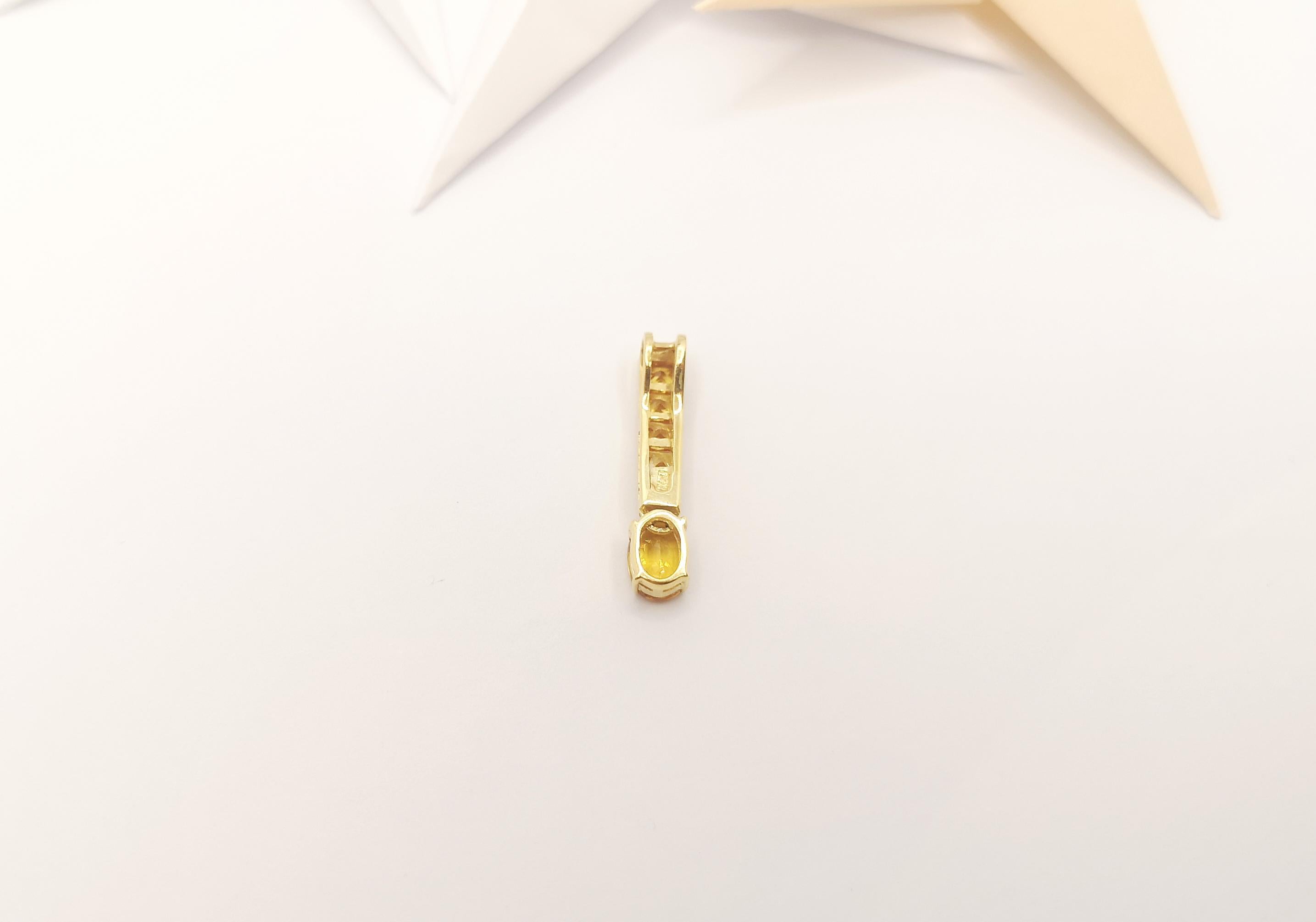 Mixed Cut Yellow Sapphire Pendant Set in 18 Karat Gold Settings For Sale
