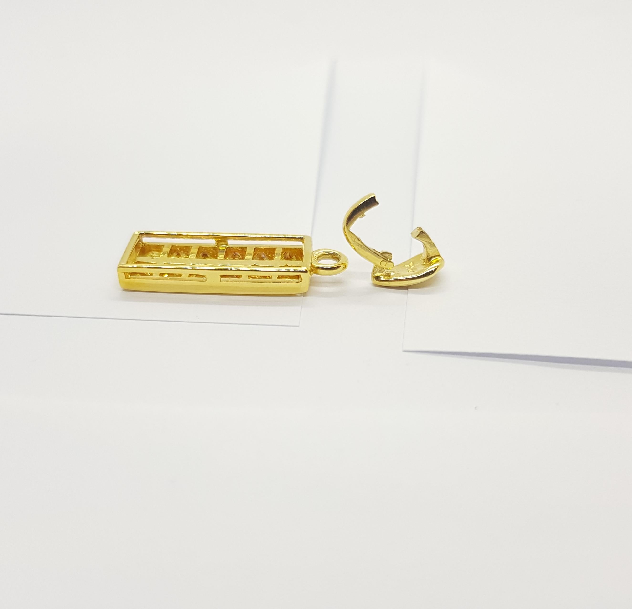 Pendentif en saphir jaune serti dans des montures en or 18 carats Unisexe en vente
