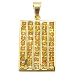 Yellow Sapphire Pendant Set in 18 Karat Gold Settings