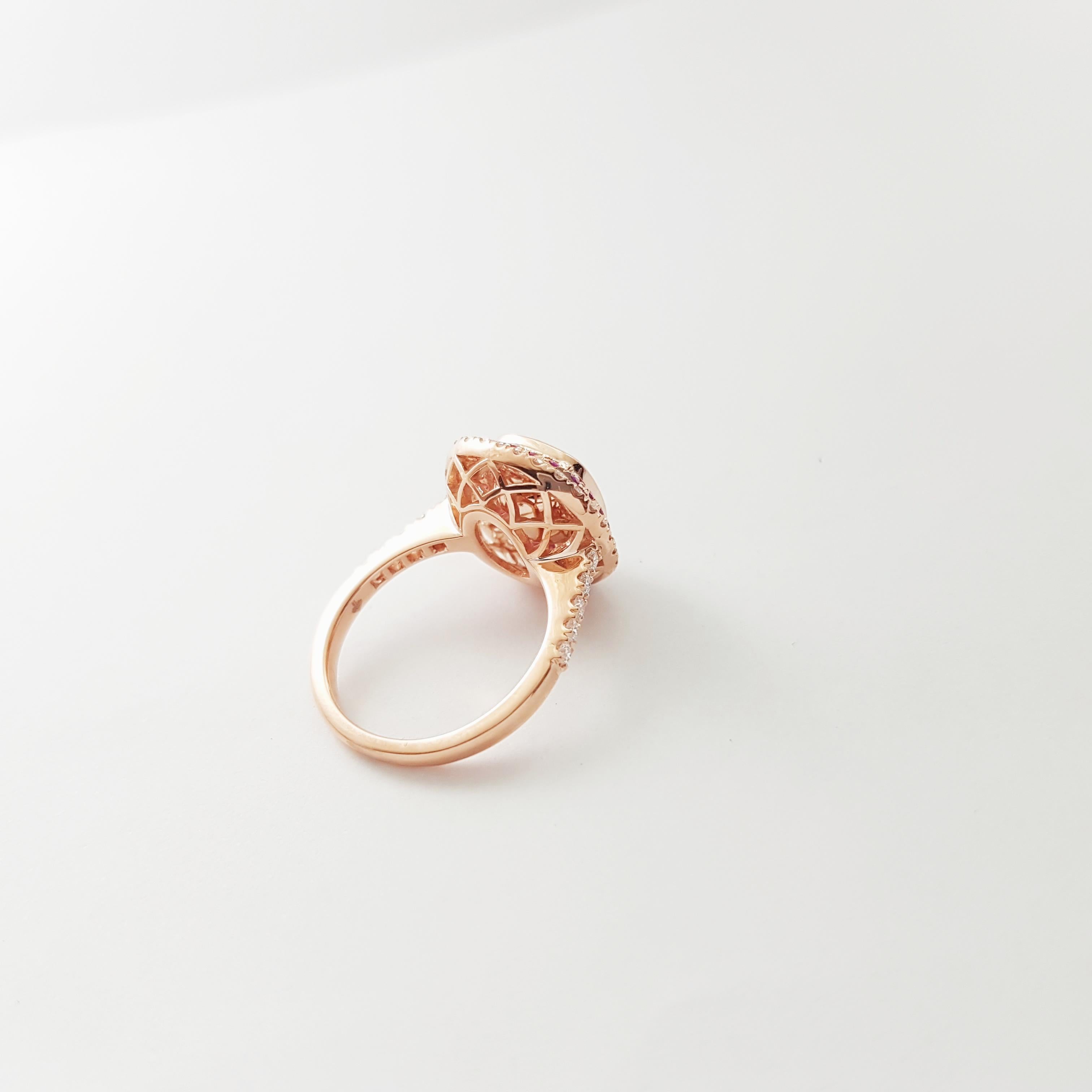 Yellow Sapphire, Pink Sapphire and Diamond Ring set in 18K Rose Gold Settings For Sale 3