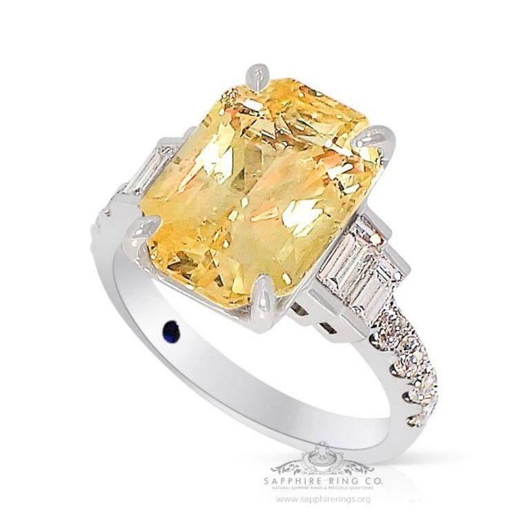 yellow sapphire platinum ring
