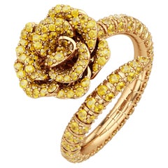 Anello con zaffiro giallo in oro giallo 14kt, La Vie En Rose di Renu Oberoi