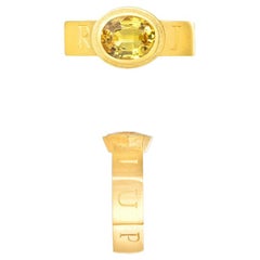 Yellow Sapphire Ring in 22 Karat Yellow Gold