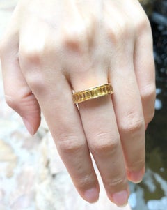 Yellow Sapphire Ring Set in 18 Karat Gold Settings